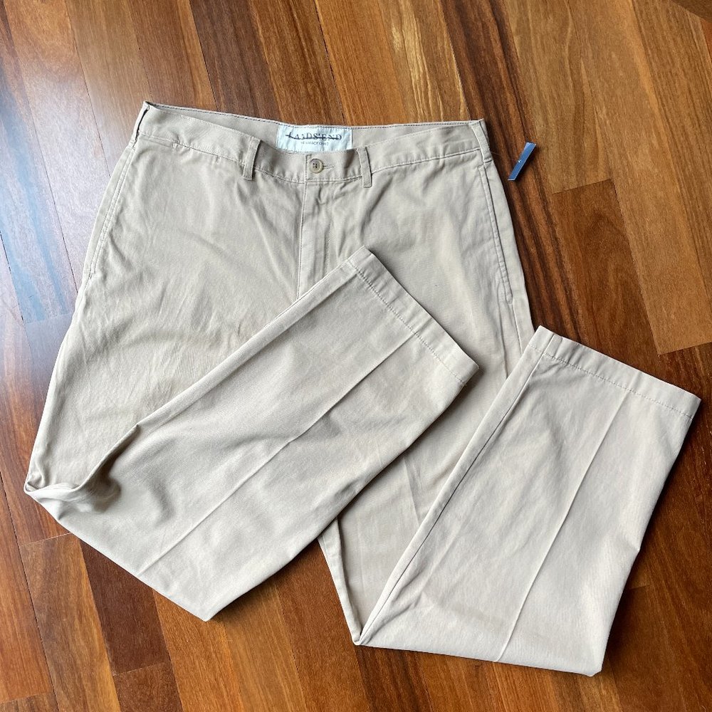 NEW Lands End 36x31 Khaki Legacy Chinos Pants